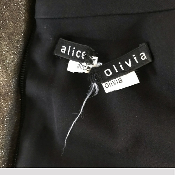 NEW Alice & Olivia Estelle Dress Gold Metallic Cocktail Luxury Lame Celeb Style - Picture 7 of 14